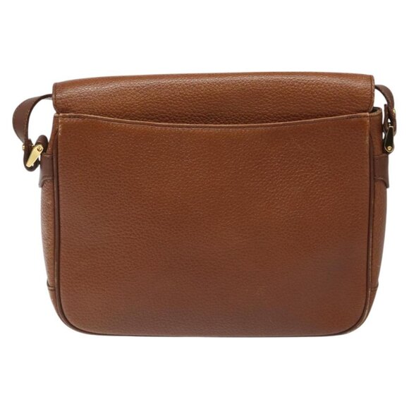 Burberrys Shoulder Bag Leather Brown gold Auth hk2088 - Picture 3 of 16